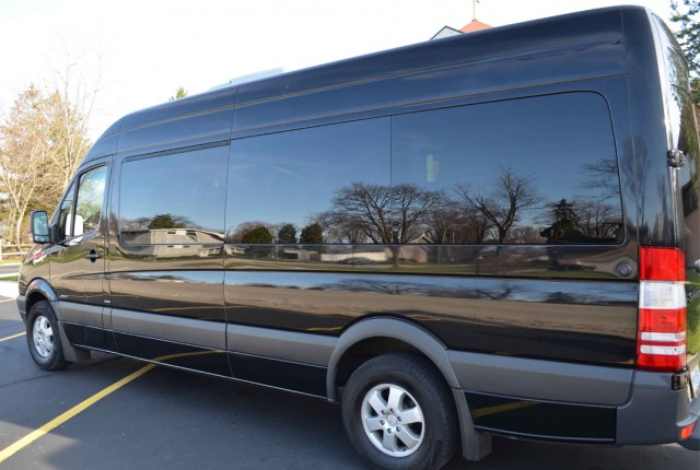 Black Mercedes Van Close View