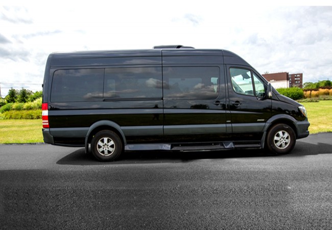 Side View of Black Mercedes Van